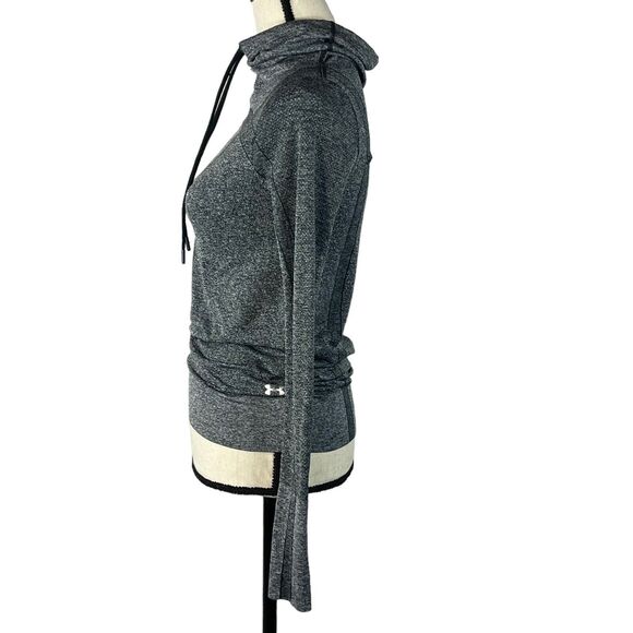 Under Armour X-Small Threadborne Fitted Top Heat Gear Cowl Neck Gray Womens - Picture 6 of 8